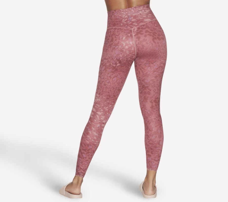 SKECHERS Women's Go Sculpt Hw Leopard Print Leggings in Mauve Purple