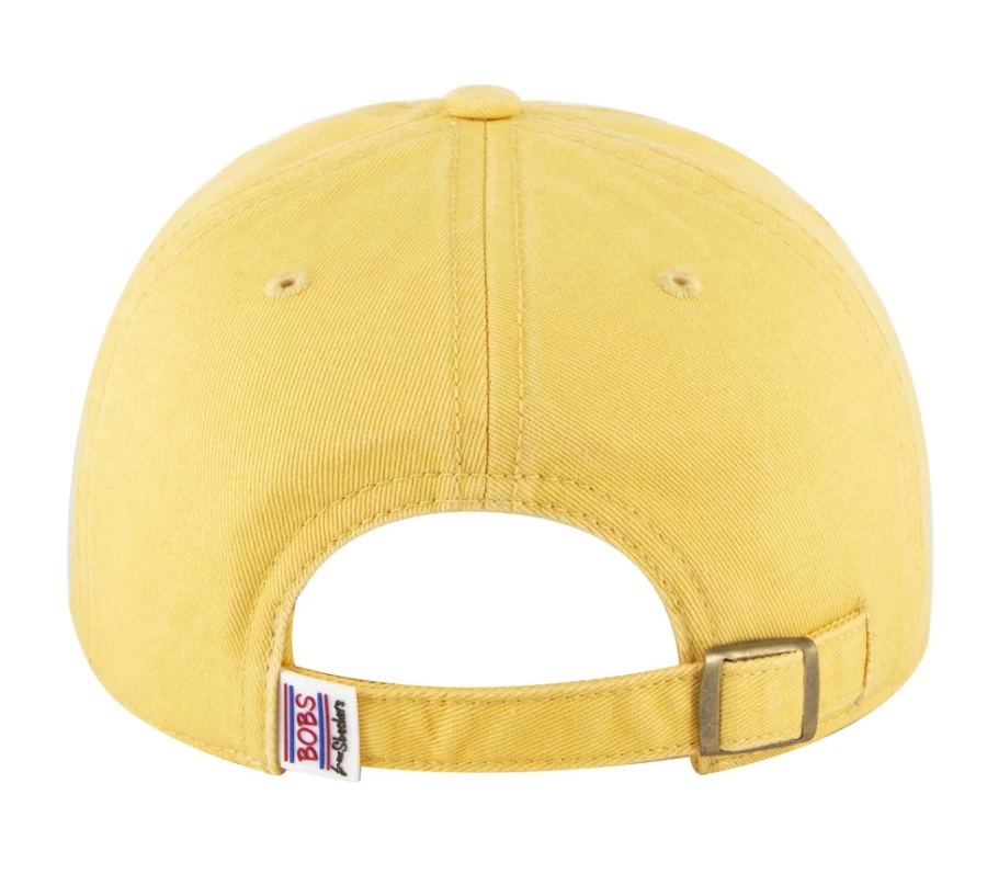 SKECHERS Women's Light Gray & Yellow Paw Print Twill Washed Hat