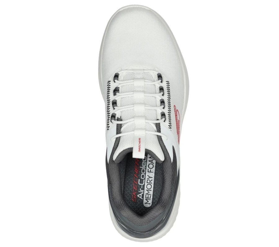 SKECHERS Men's Bounder 2.0 - Anako Sneakers in White & Charcoal