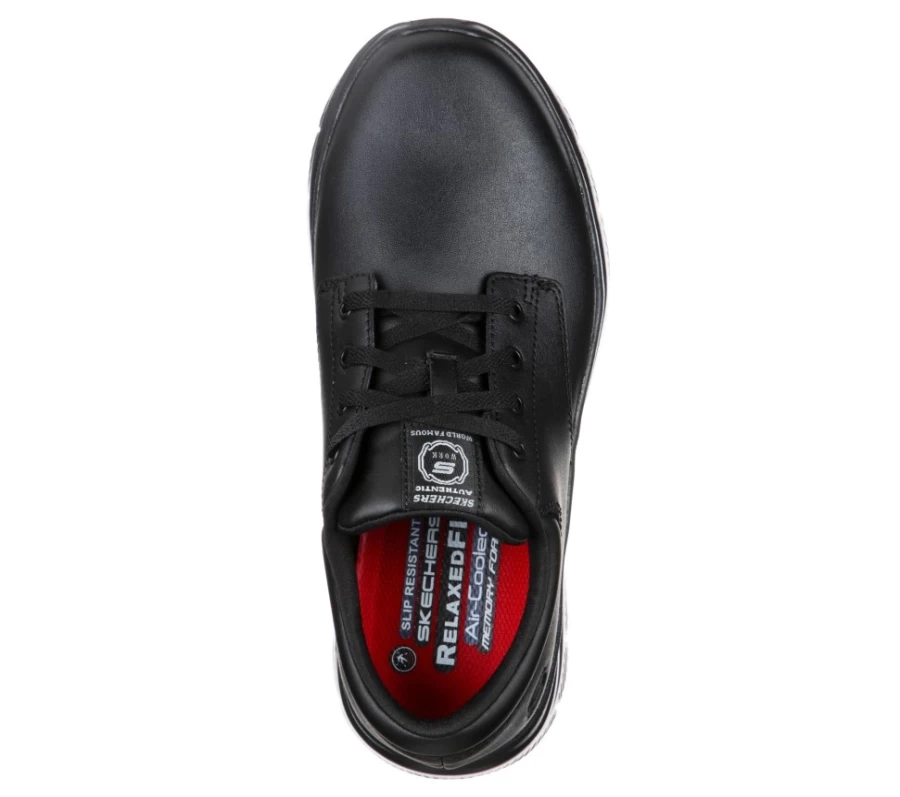 SKECHERS Men's Work Relaxed Fit Flex Advantage Sneakers in Black - Comfortable Slip-Resistant Shoes