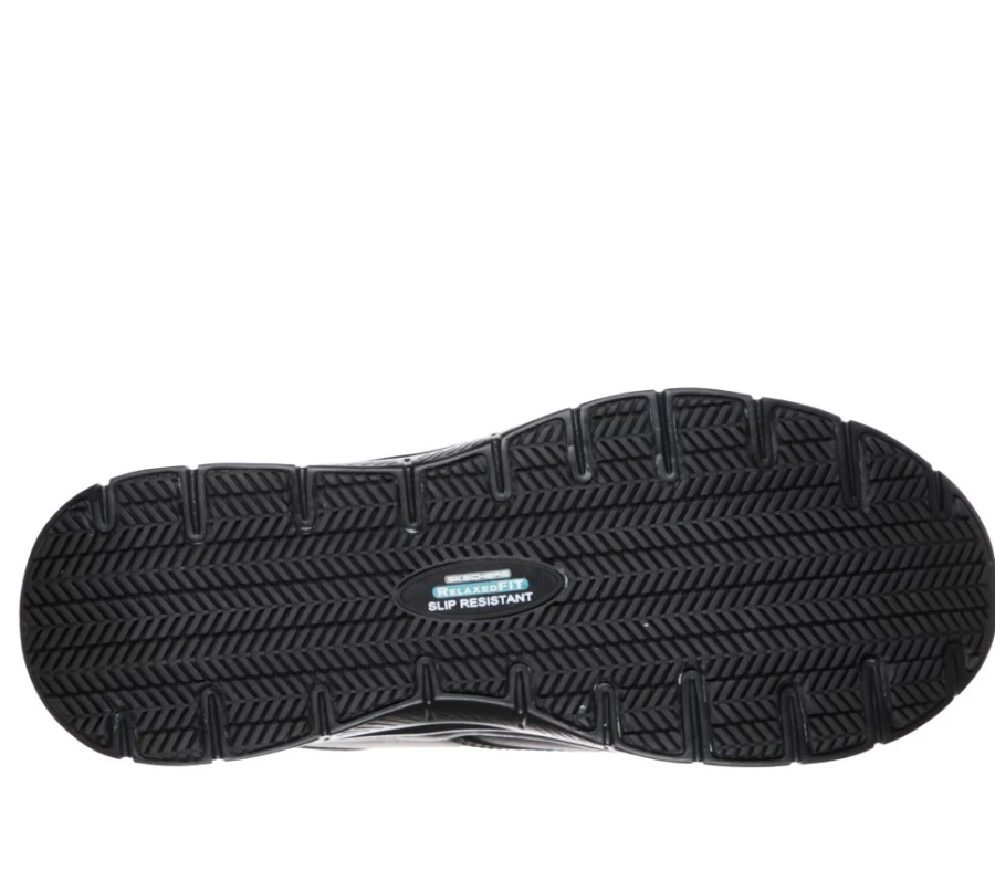 SKECHERS Men's Work Relaxed Fit Flex Advantage Sneakers in Black - Comfortable Slip-Resistant Shoes