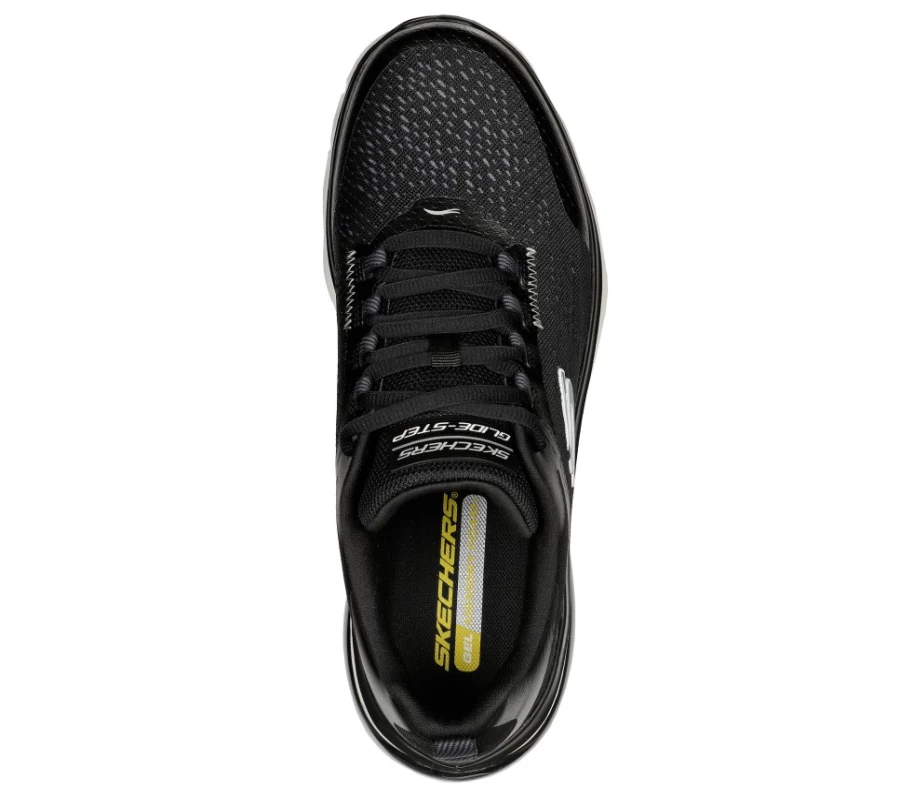 SKECHERS Men's Glide-Step Flex Air Sneakers in Black & White - Lightweight Walking Shoes