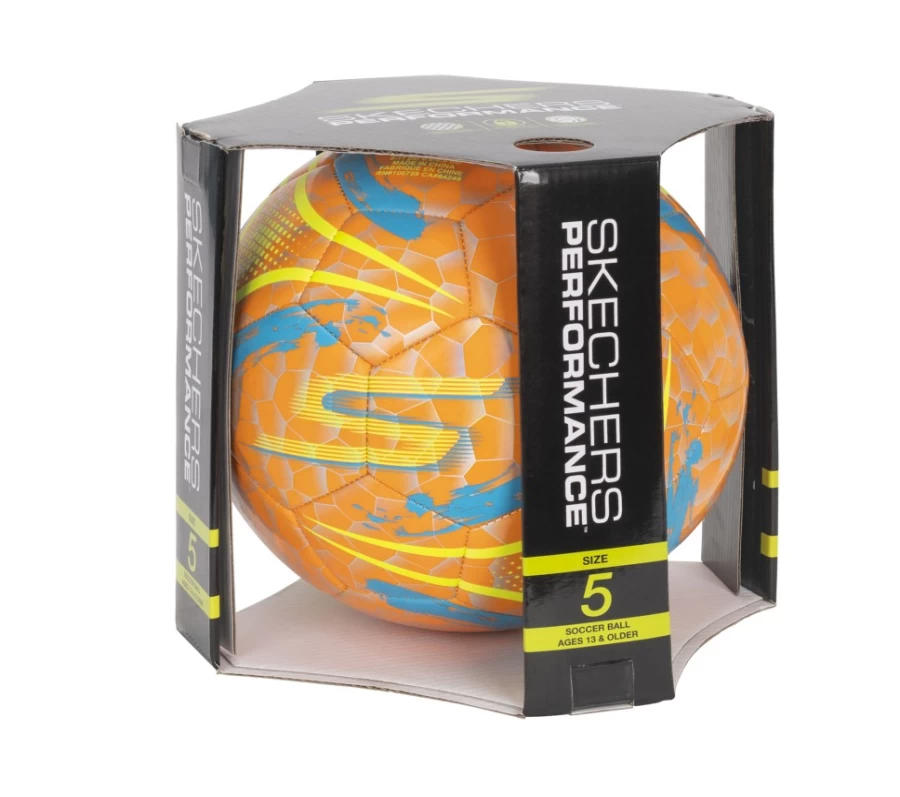 SKECHERS Men's Neon Orange Hex Brushed Size 5 Soccer Ball - Official Match Quality