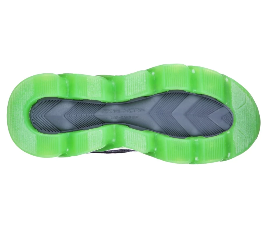 SKECHERS Kids S Lights Mega Surge Sneakers in Black & Lime - Light-Up Shoes for Children