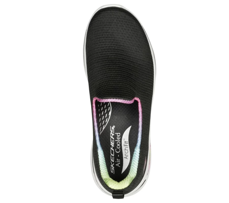 SKECHERS Women's Go Walk Arch Fit - Wild Energy Sneakers in Black & Hot Pink