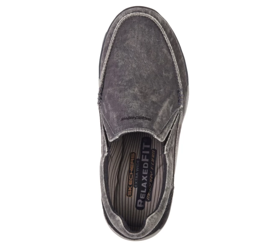 SKECHERS Men's Avillo Relaxed Fit Sneakers in Black - Comfortable Casual Shoes