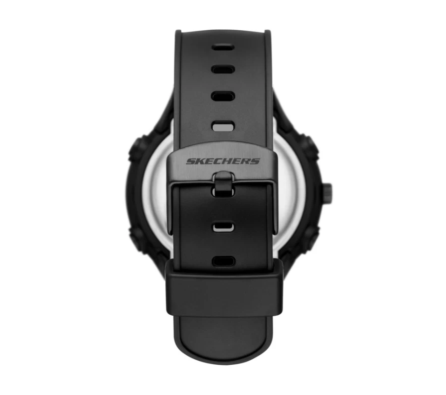 SKECHERS Men's Unibody Pedometer Watch - Black & Yellow Fitness Tracker with Step Counter
