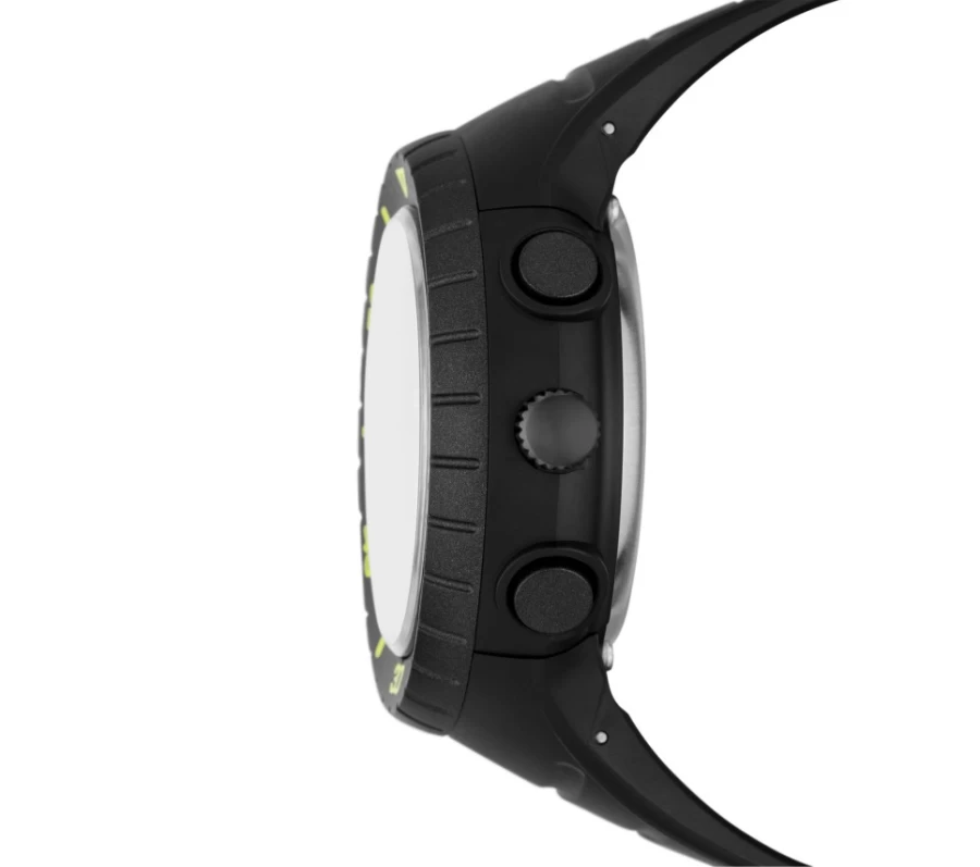SKECHERS Men's Unibody Pedometer Watch - Black & Yellow Fitness Tracker with Step Counter
