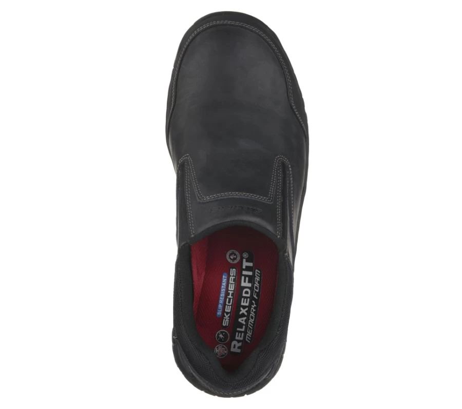 SKECHERS Men's Hartan St Relaxed Fit Sneakers in Black for Work & Comfort