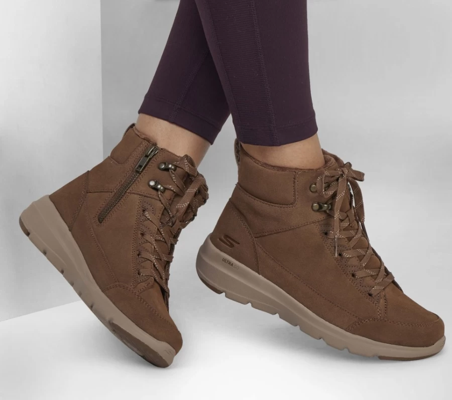 SKECHERS Women's On-The-Go Glacial Ultra Sneakers in Brown - Serene Dream Style