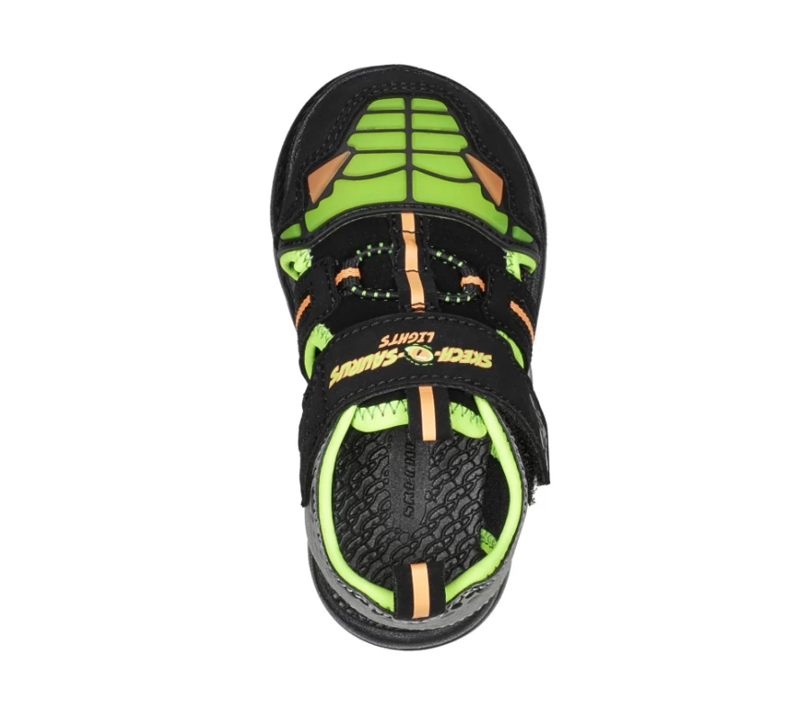 SKECHERS Kids C-Flex Sandal 2.0 - Dino-Rays Lightweight Sneakers in Black & Lime