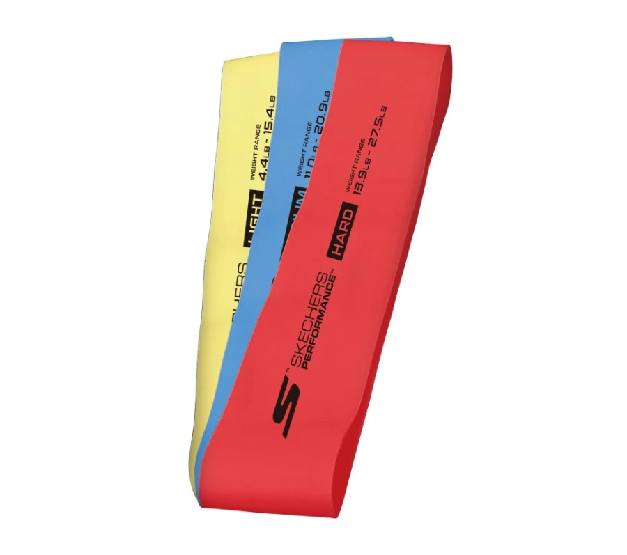 SKECHERS Men's Fitness Mini Resistance Band Set - Multi-Color Workout Bands for Strength Training