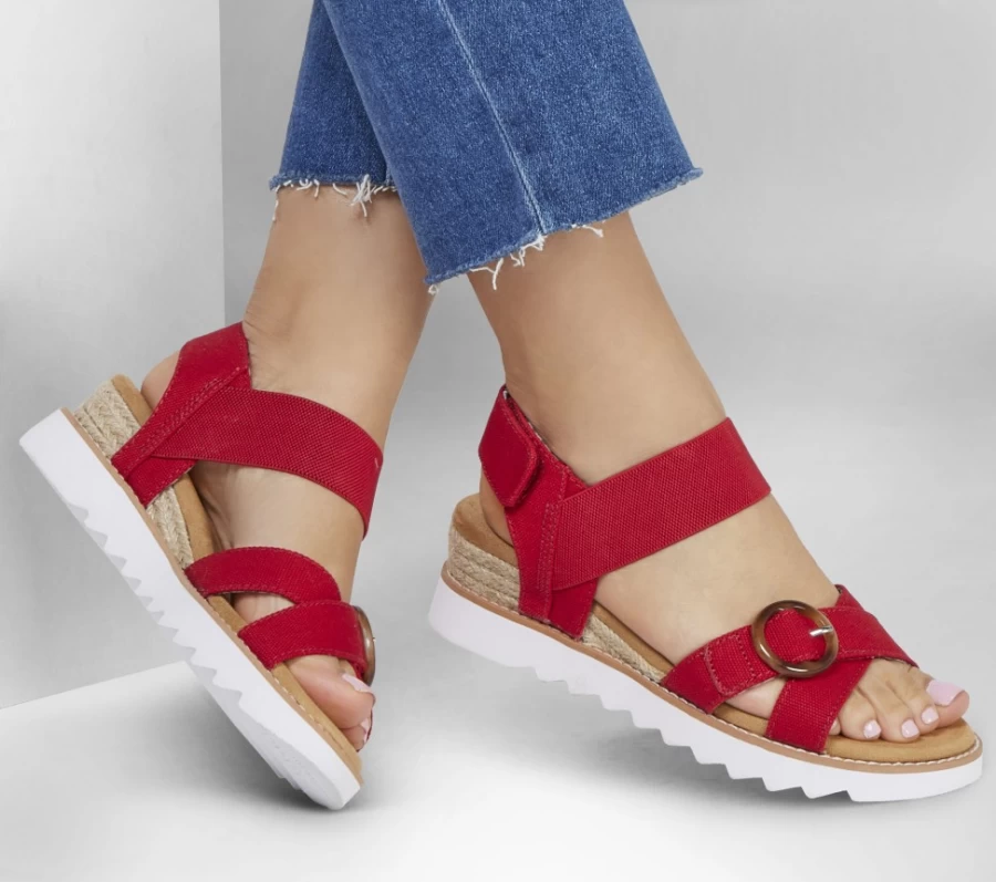 SKECHERS Women's Bobs Desert Kiss Hi - Sunshine Wishes Sneakers in Red