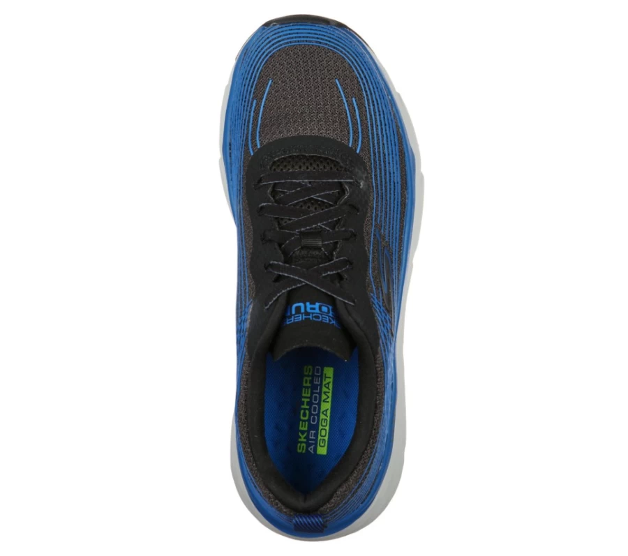 SKECHERS Men's Max Cushioning Elite - Brilliant Running Shoes in Black & Blue