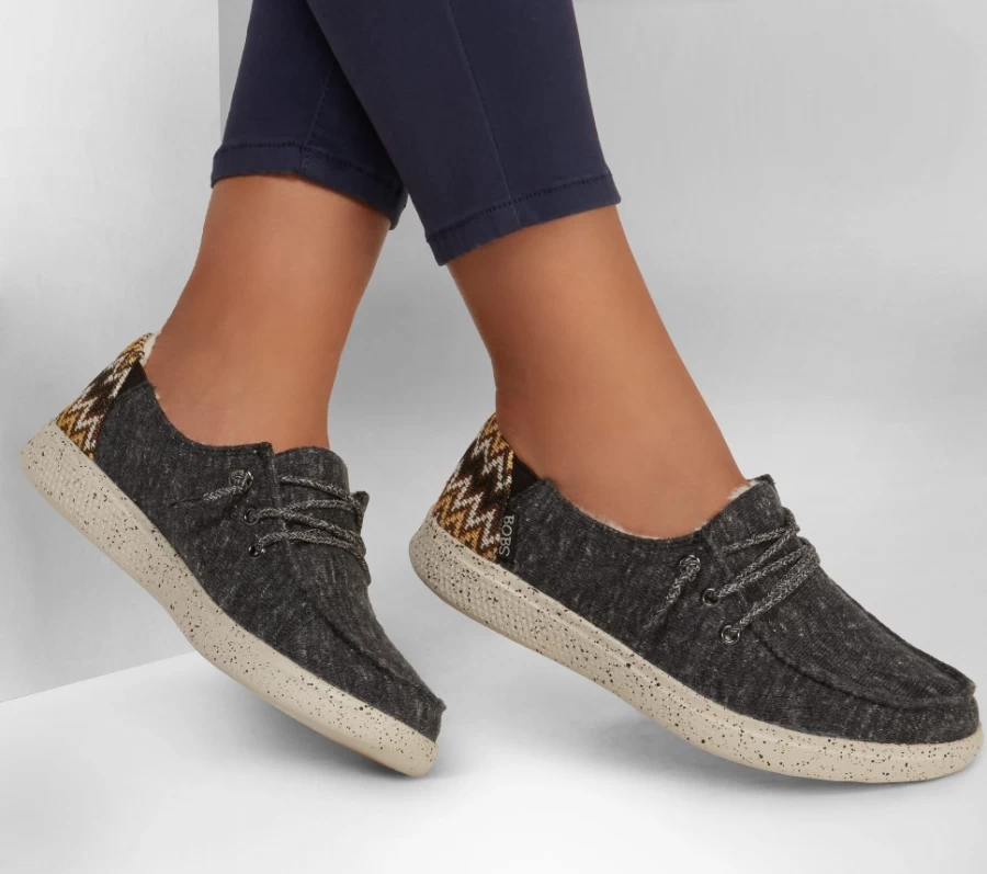 SKECHERS Women's Bobs Skipper - Cozyville Slip-On Sneakers in Charcoal