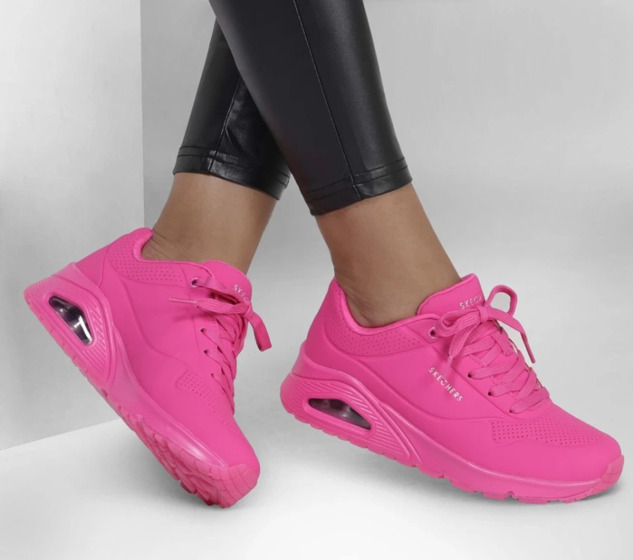 SKECHERS Women's Uno - Night Shades Sneakers in Hot Pink