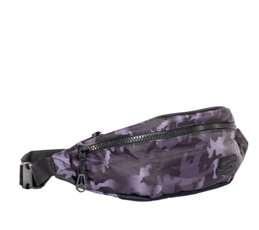 SKECHERS Men's Black & Charcoal Camo Waist Pack - Stylish Utility Belt Bag for Men