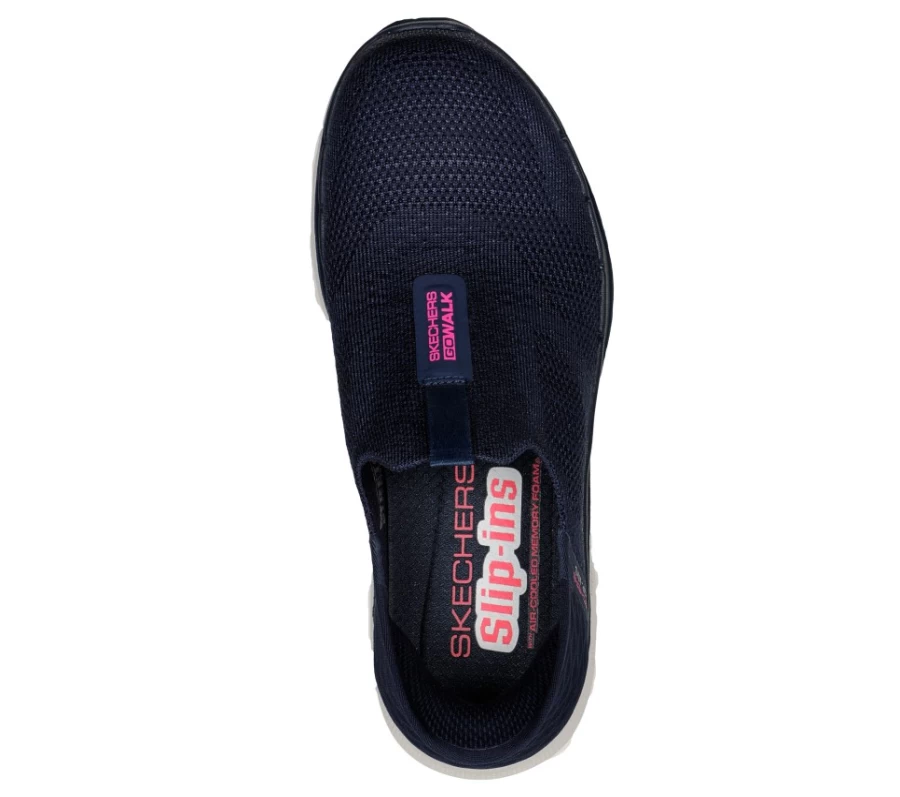 SKECHERS Women's Go Walk 6 Slip-On Walking Shoes in Navy - Fabulous View Comfort Sneakers