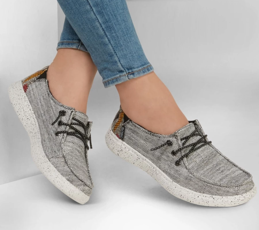SKECHERS Women's Bobs Skipper - Big Skies Slip-On Sneakers in Black/Multi