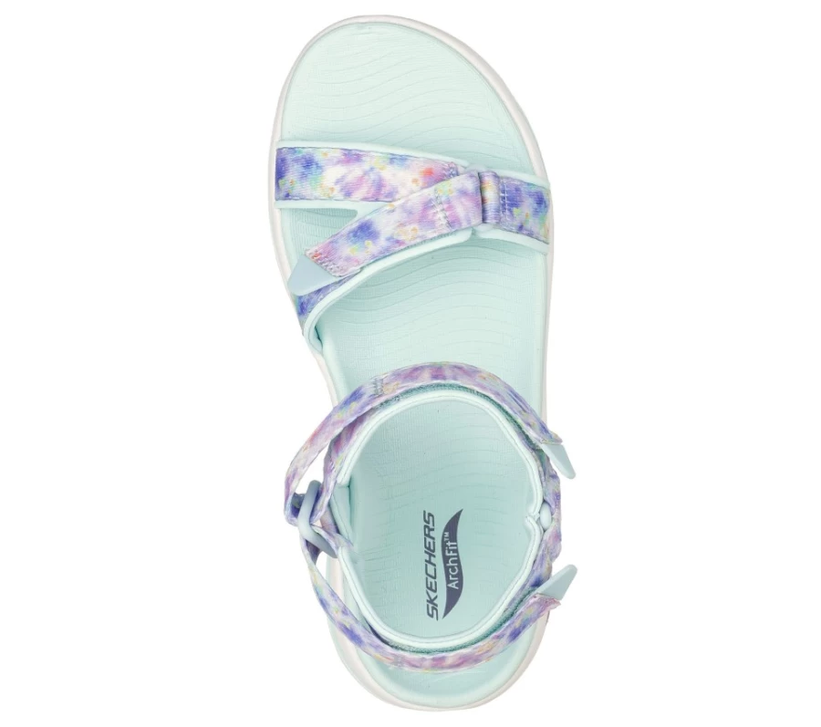 SKECHERS Women's Go Walk Arch Fit Sneakers in Aqua/Multi - Lightweight Comfort Walking Shoes