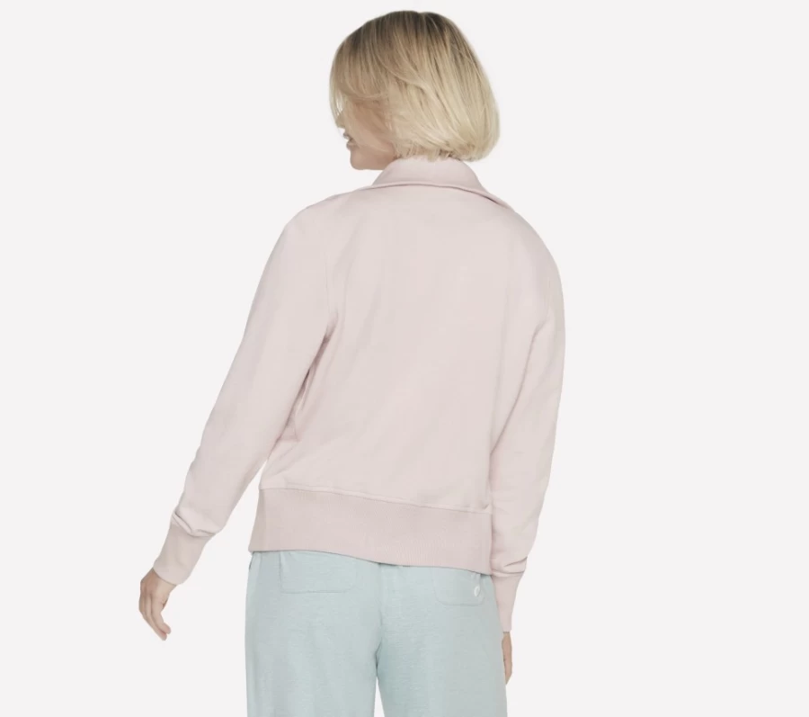 SKECHERS Women's Light Pink Diamond Jacket - Stylish Hoodless Hoodie for Everyday Comfort