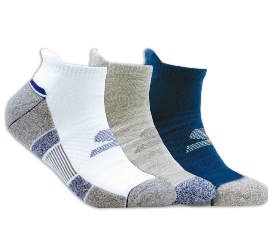 SKECHERS Men's White Half Terry Low Cut Socks 3-Pack Athletic Comfort