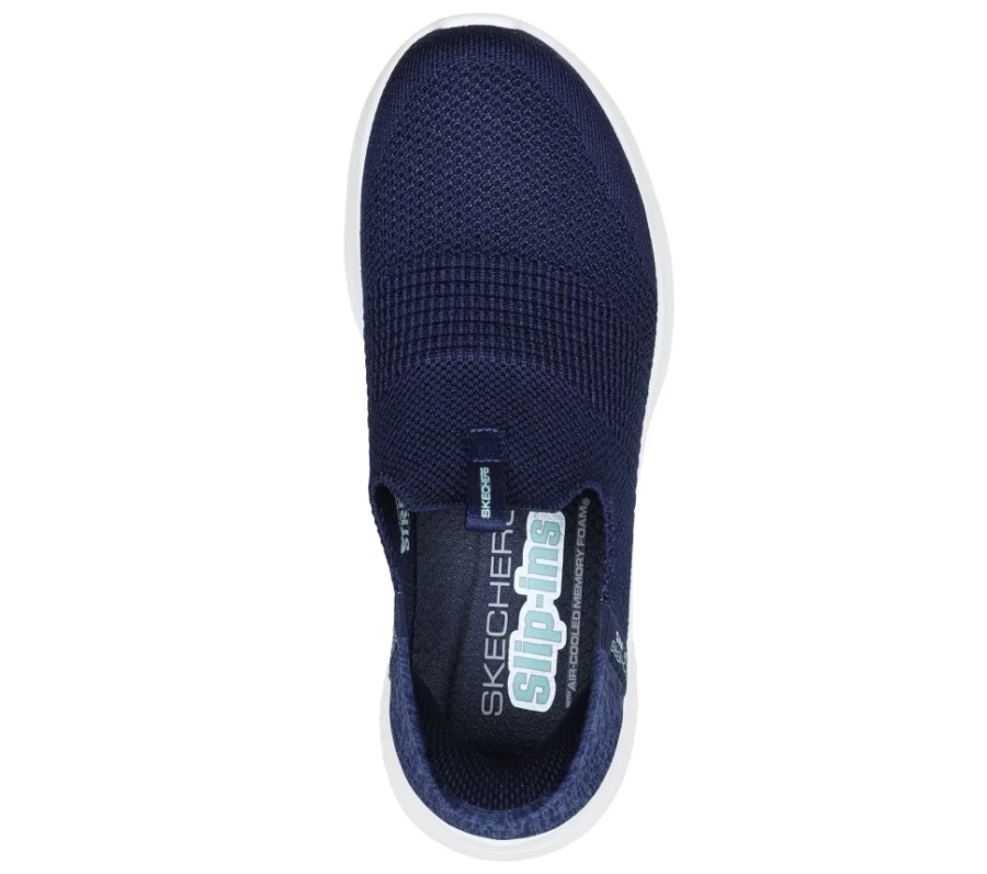 SKECHERS Women's Ultra Flex 3.0 Slip-On Sneakers in Navy - Smooth Step Comfort Walking Shoes