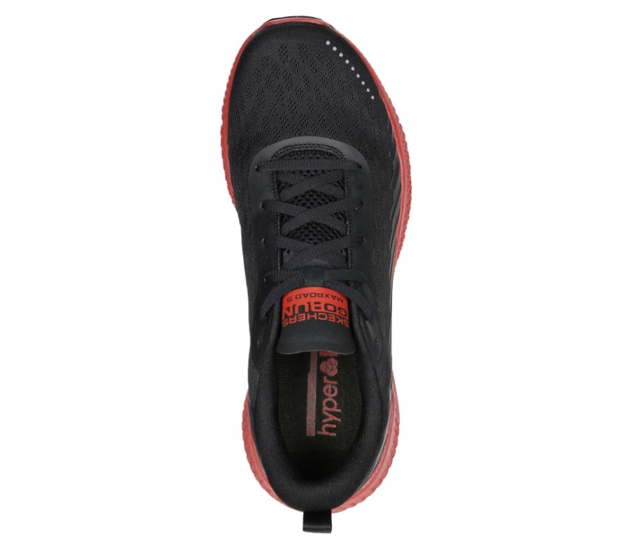 SKECHERS Men's Go Run Maxroad 5 Running Shoes - Black / Red for Lightweight Performance & Comfort