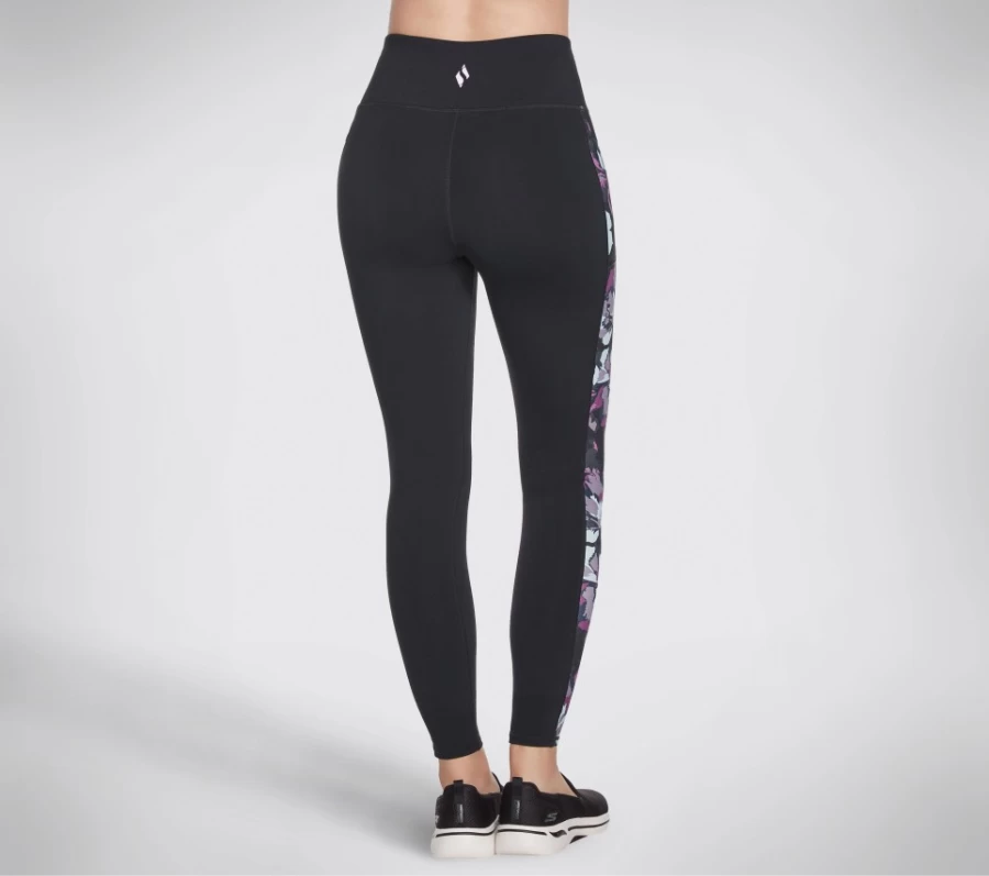 SKECHERS Women's Go Walk Orchid Bloom High Waist Leggings in Black & Multi Color
