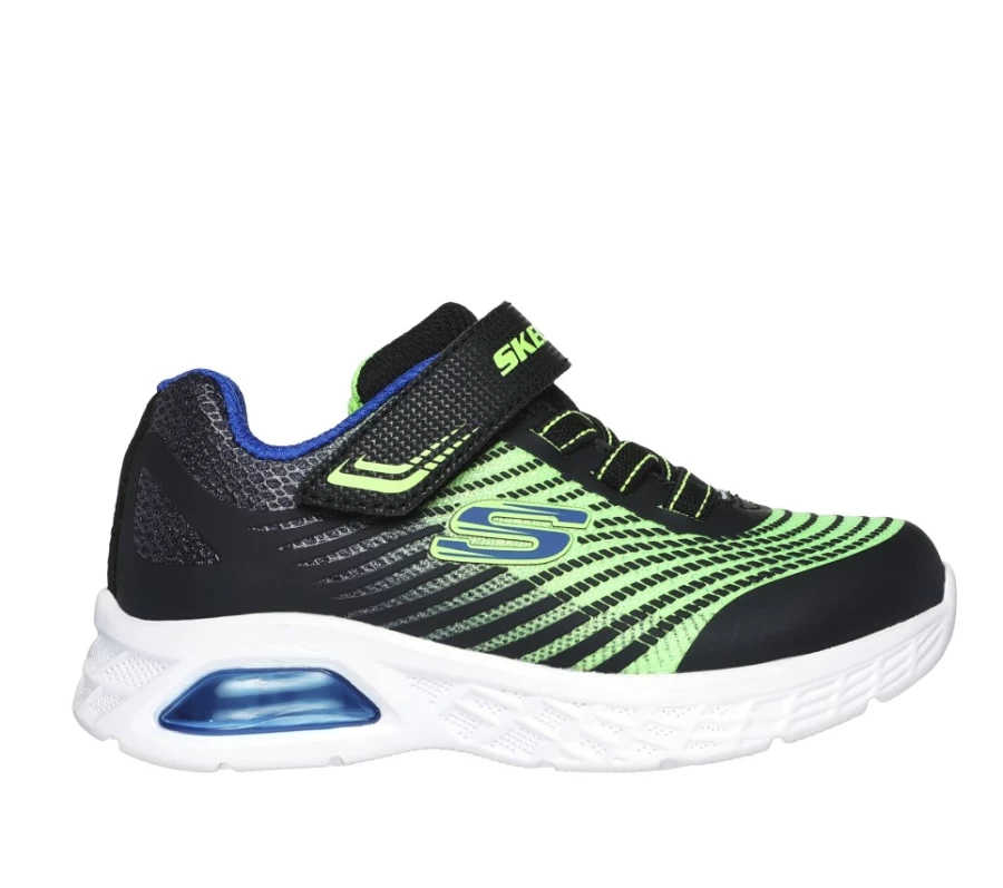 SKECHERS Kids Microspec Max II Sneakers - Black & Lime Athletic Shoes for Children