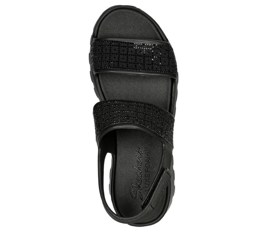 SKECHERS Women's Black Foamies Footsteps - Glam Vibe Sneakers