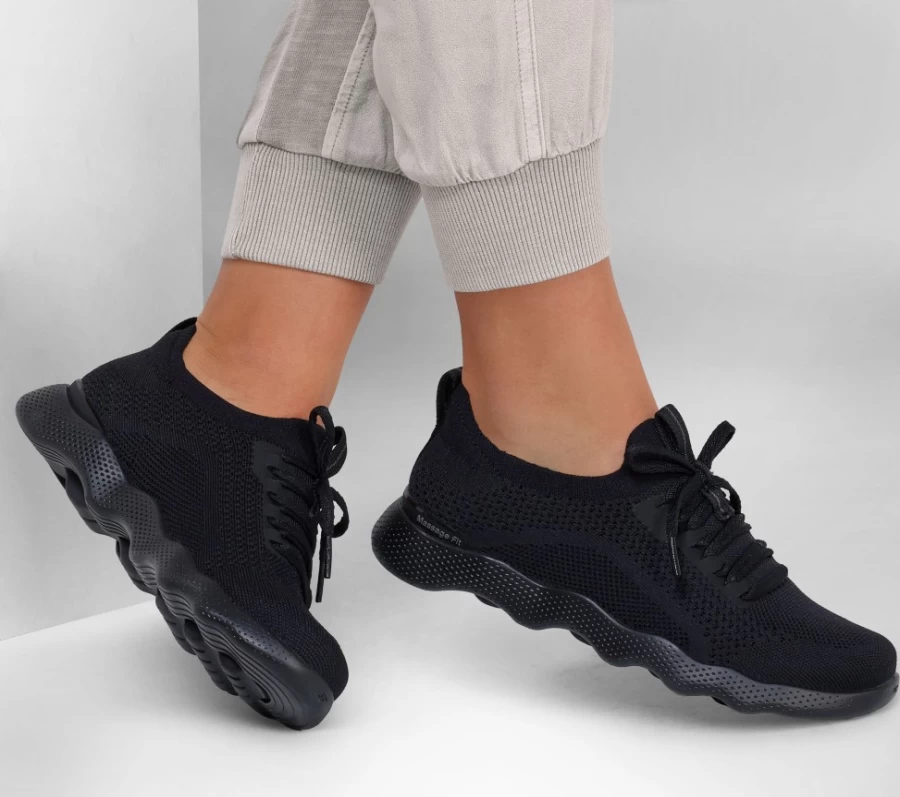 SKECHERS Women's Massage Fit Lite - Intrigue Sneakers in Black
