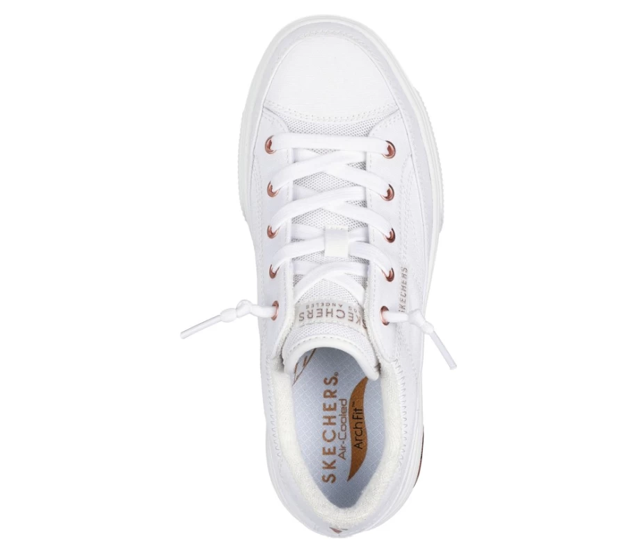SKECHERS Arch Fit Arcade - White Women's Comfort Walking Shoes - Meet Ya There