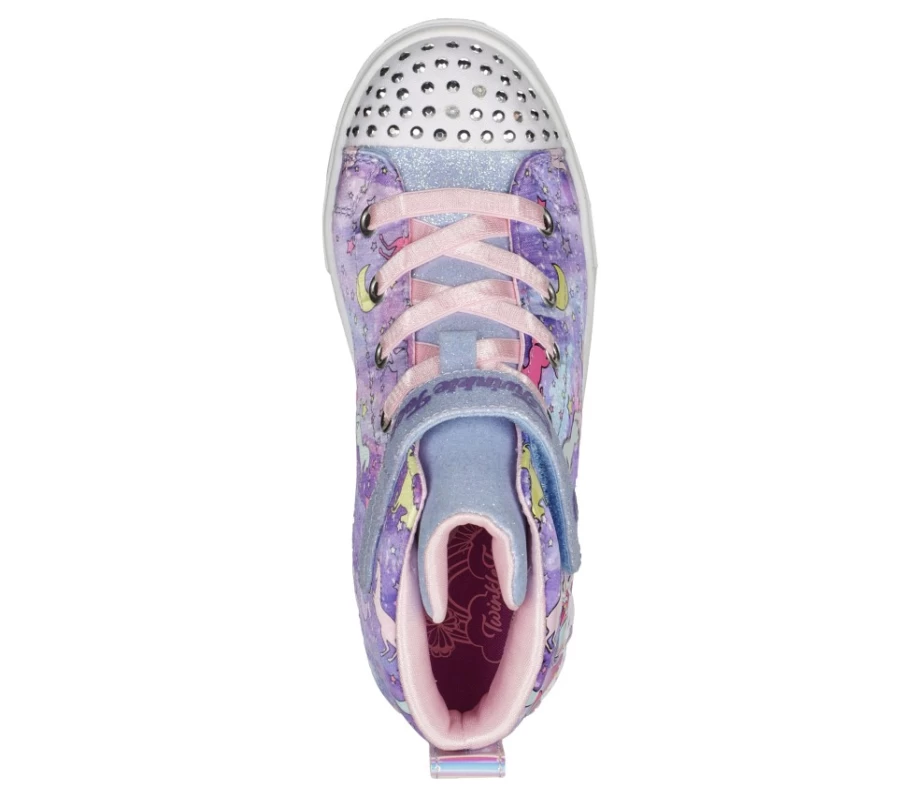 SKECHERS Kids Twinkle Toes Twinkle Sparks - Purple Multi Unicorn Dream Light-Up Shoes