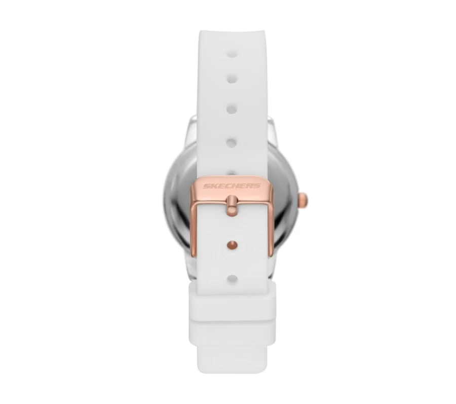 SKECHERS Women's White Scalloped Bezel Watch - Elegant & Stylish Timepiece