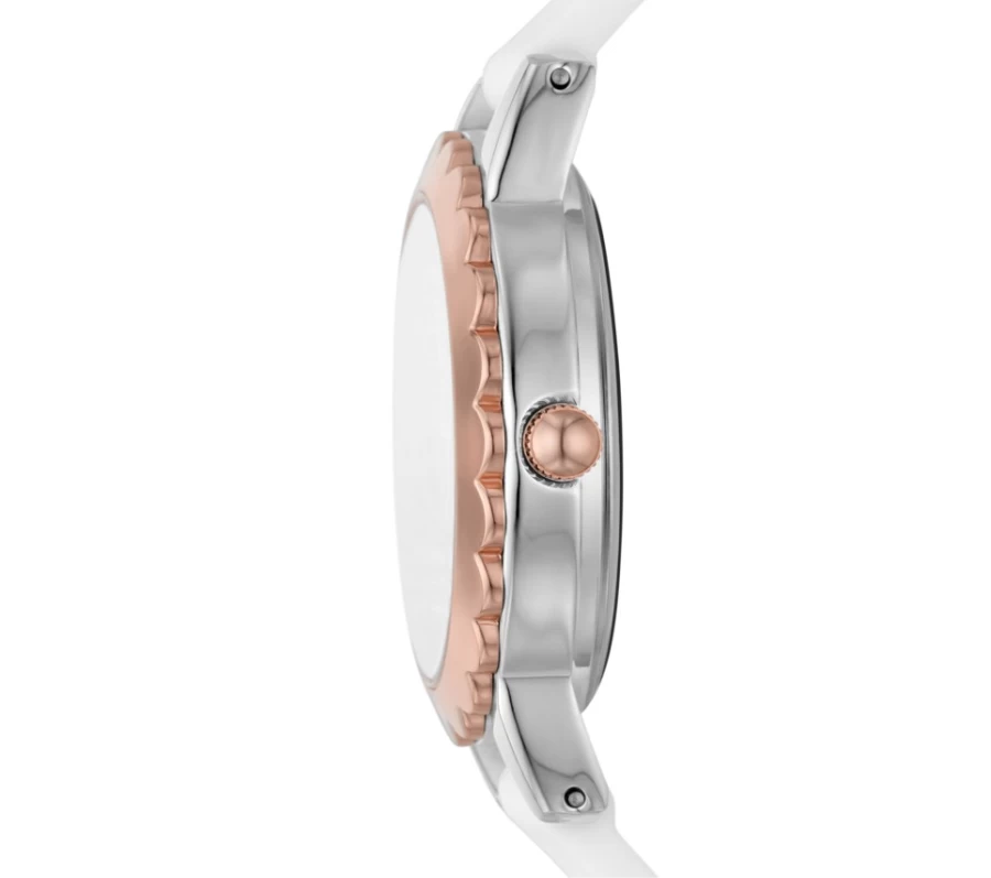 SKECHERS Women's White Scalloped Bezel Watch - Elegant & Stylish Timepiece