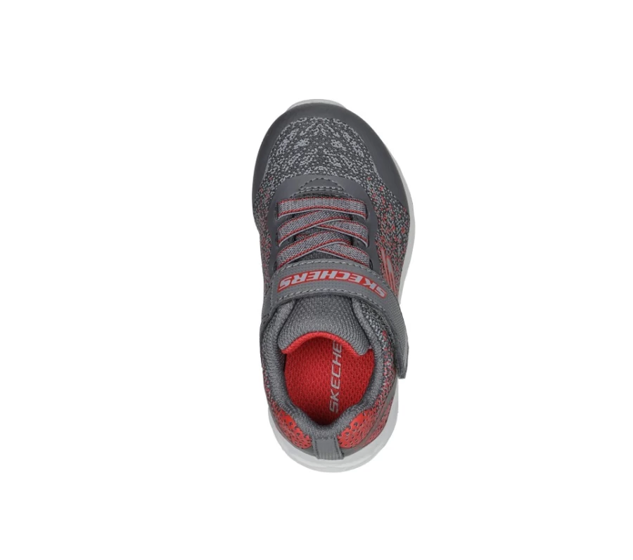 SKECHERS Kids Microspec II - Tromson Sneakers in Charcoal & Red