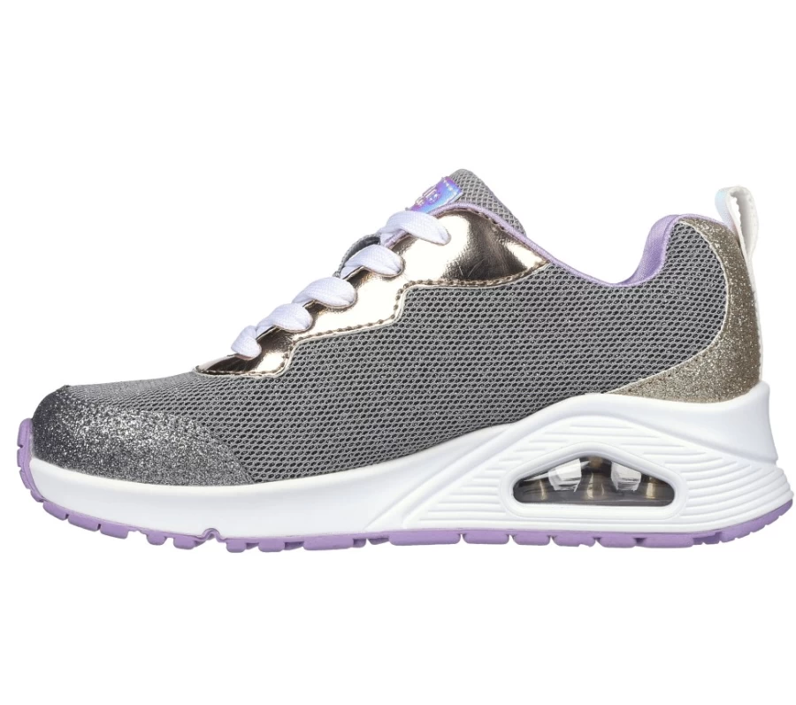 SKECHERS Kids Uno - Starry Vibe Sneakers in Gunmetal | Lightweight & Comfortable