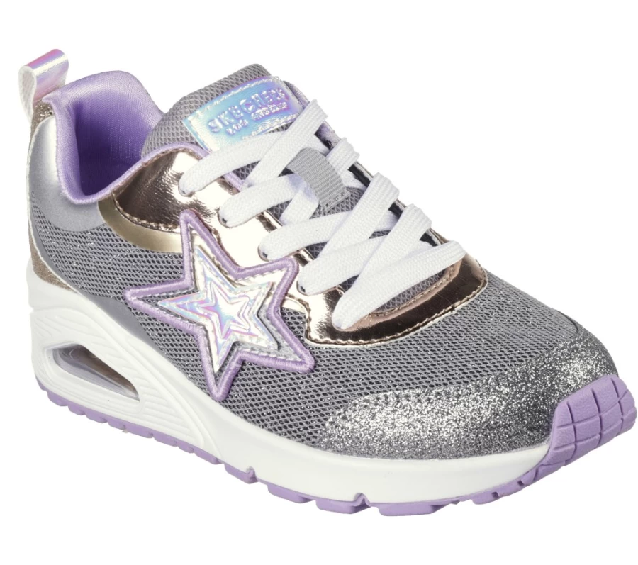 SKECHERS Kids Uno - Starry Vibe Sneakers in Gunmetal | Lightweight & Comfortable