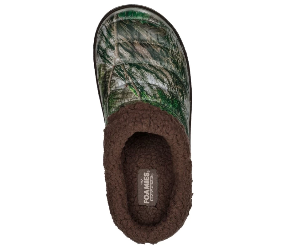 SKECHERS Men's Foamies Cozy Camper Lined Slip-On Shoes - Brown/Multi Brushwood Comfort Casual Loafers
