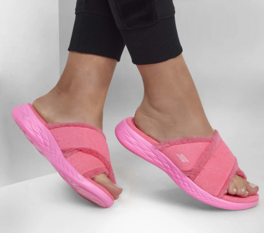 SKECHERS Women's On-The-Go 600 Joyful Sneakers in Hot Pink - Lightweight Walking Shoes