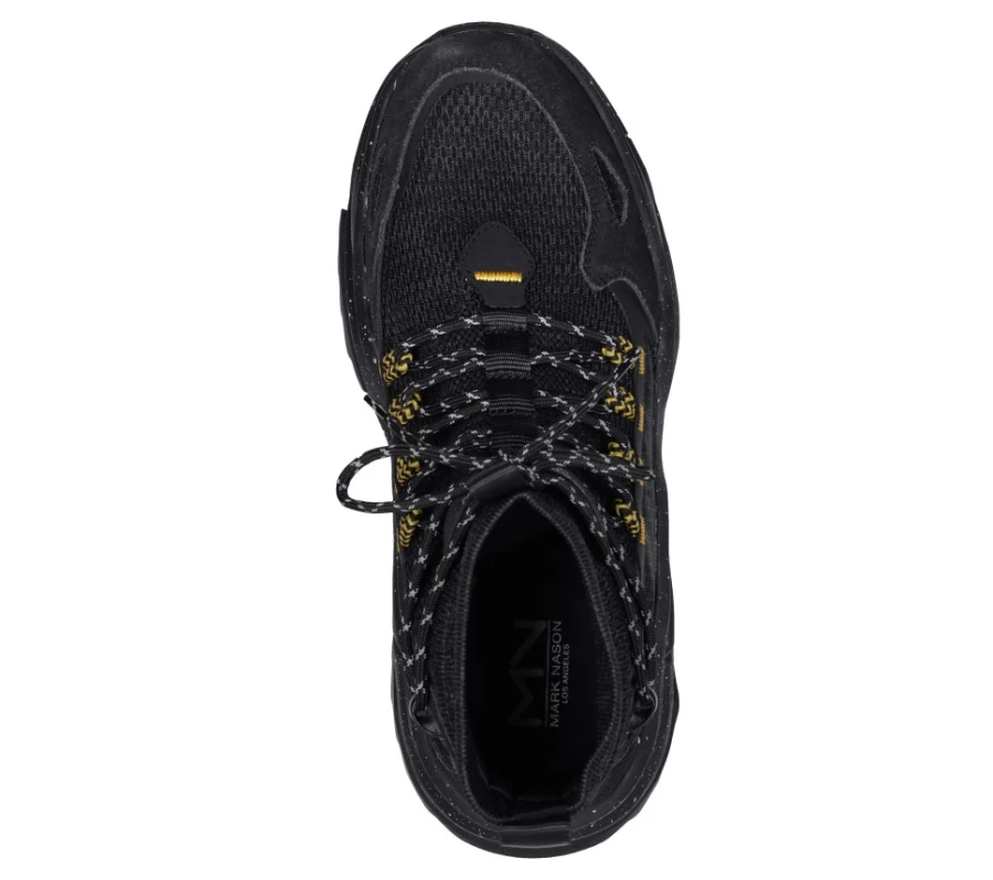 SKECHERS Men's Smart Block - Half Dome Sneakers in Black & Yellow