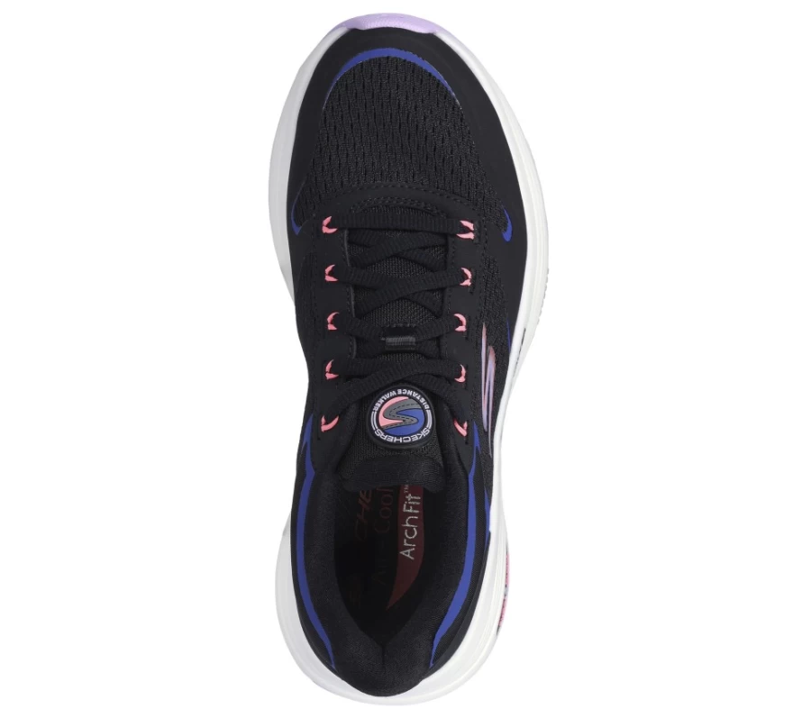 SKECHERS Women's Go Walk Distance Walker - Black & Lavender Sneakers for Comfort & Style