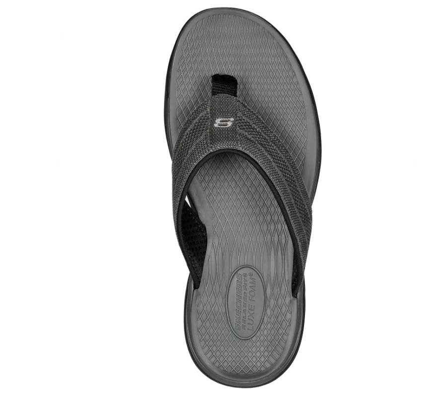 SKECHERS Men's Delmont SD Almedo Relaxed Fit Sneakers in Black & Gray