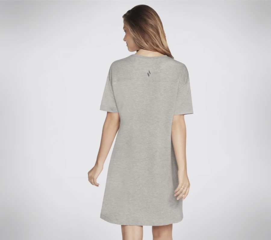 SKECHERS Women's Skechluxe Mindful Dress in Light Gray - Comfortable & Stylish Casual Wear