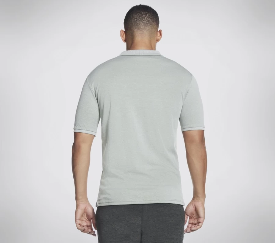 SKECHERS Men's Light Gray & Green Off-Duty Dri Pique Polo Shirt