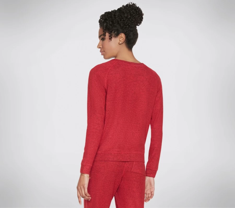 SKECHERS Women's Red & Charcoal Cozy Pullover Shirt - Bobs Apparel Rescue Comfort Top