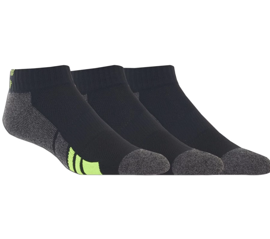 SKECHERS Men's 3 Pack Black Half Terry Athletic Socks for Sports & Running
