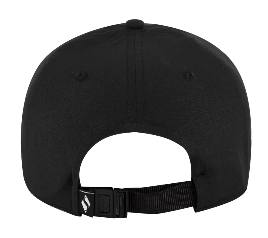SKECHERS Women's Black Shine Foil Baseball Cap | Stylish Foil Logo Hat for Women