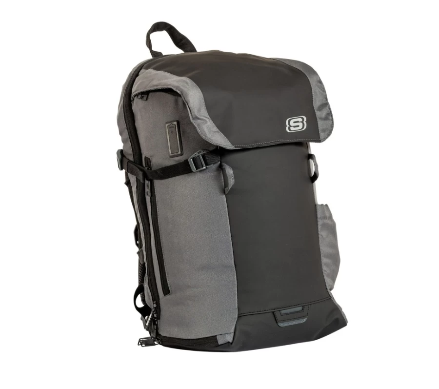 SKECHERS Men's Black Globe Trotter Backpack - Durable Travel Backpack for Men